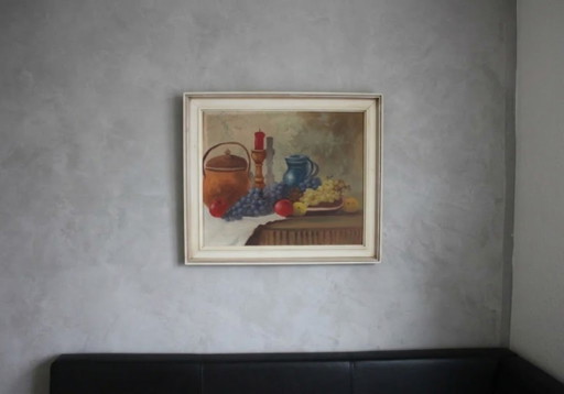 Klassisches Stillleben - Öl auf Leinwand - 72 x 63 cm - gerahm