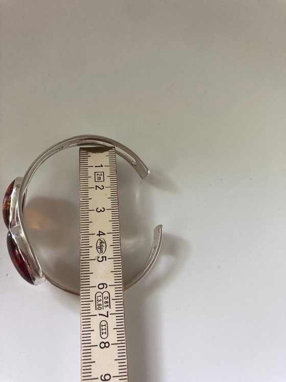 Image 1 of Zilveren barnsteenarmband (handgemaakt)