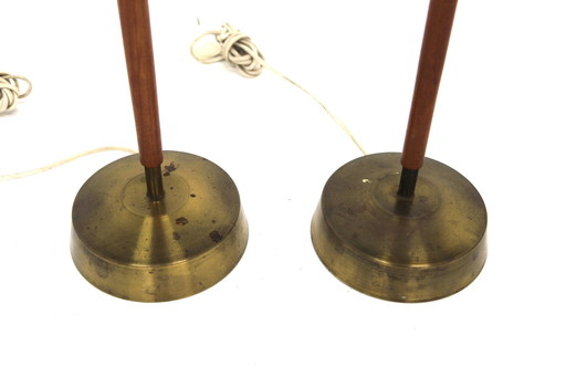 Set van 2 Scandinavische vloerlampen van teakhout en metaal, Zweden, 1960
