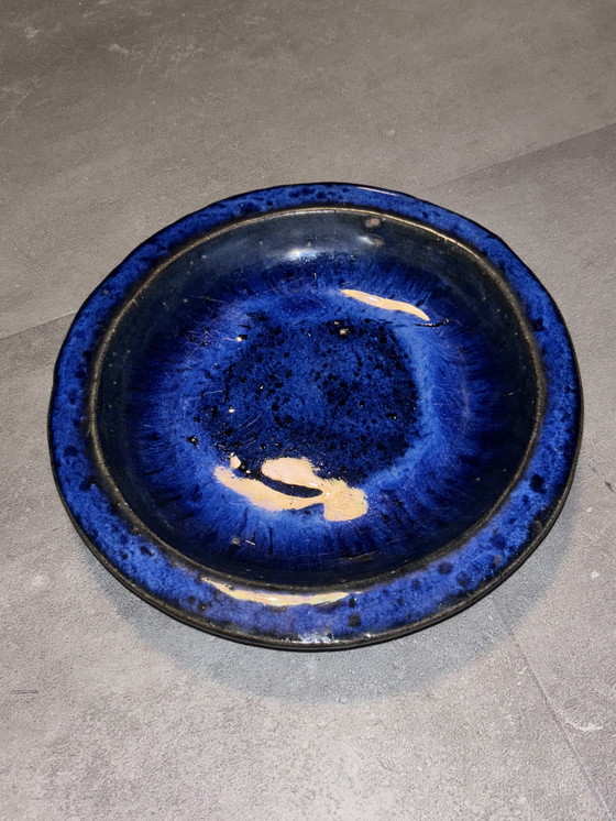 Image 1 of Handgefertigte Keramikschale - Studiokeramik - kräftige blaue Glasur