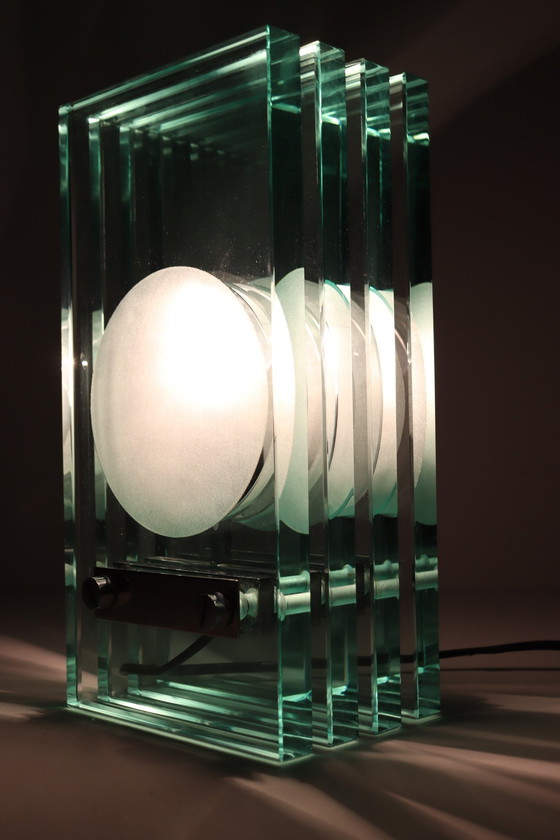 Image 1 of Set of 2 table lamps/glass objects by Giorgio Reggiori for Gallotti & Radice, 1960s, Italy