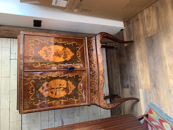 Vintage Italian Inlaid Burr Cocktail Cabinet, 1950s, Liquor cabinets, Italian Design (photo 4 of 12)