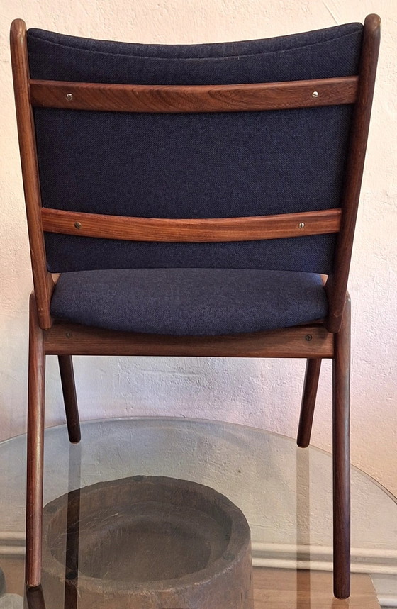 Image 1 of Set of 4 Solid Teak Dining Chairs, Denmark 1960s