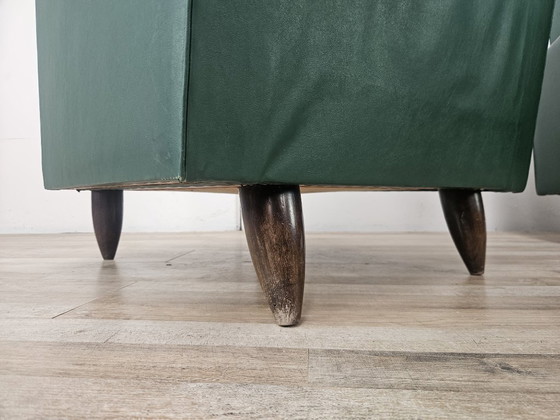 Coppia di poltrone Art Déco in noce e pelle verde, 1940 – Wood (photo 19 of 21)