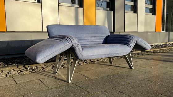 Image 1 of De Sede Design Sofa DS142 Leather (embossed) blue