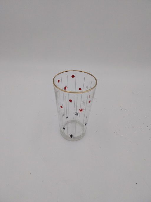 Ensemble de 5 verres à eau vintage français du milieu du XXe siècle