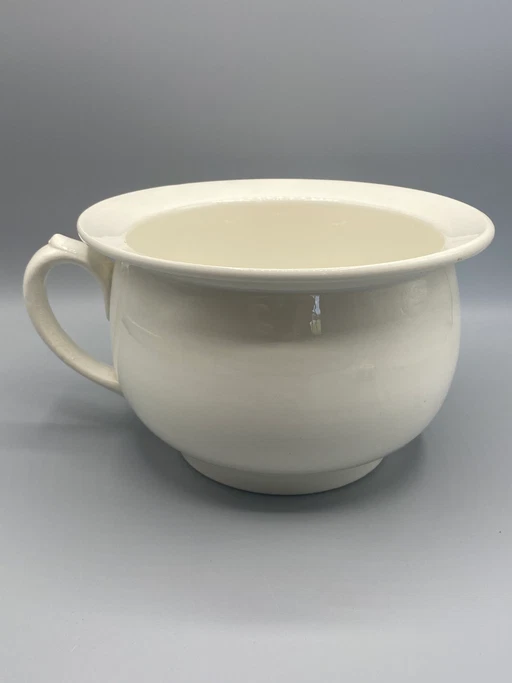 Vaso da notte in terracotta bianca – Digoin & Sarreguemines – Bianco semplice – decoratieve objecten