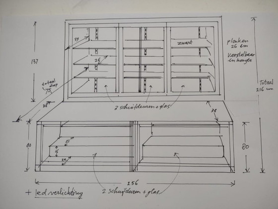 Image 1 of Bookcase with display case