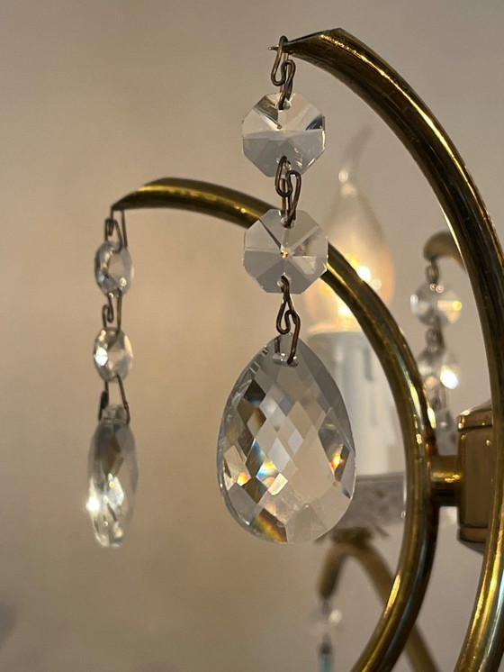 Image 1 of opaline azure blue teardrop chandelier