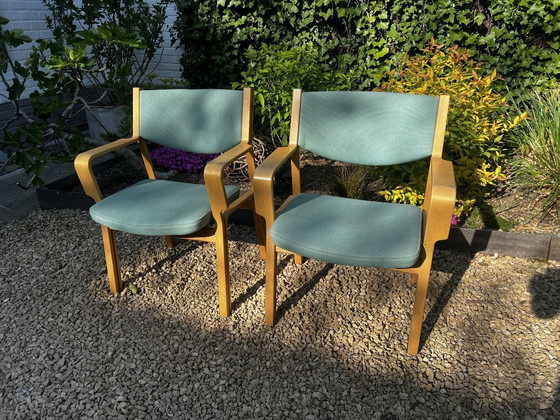 Image 1 of RAR 2X Hans Wegner JH 47-2 bureaustoel, 1980, Denemarken XL