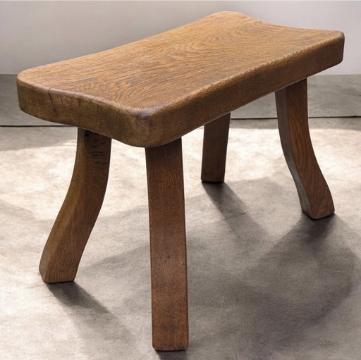 Robuuste Franse Boerenkruk | Massief Eiken | Vintage | Jaren '50-'60 – bijzettafels, Wood (photo 2 of 15)