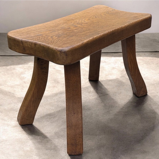 Robuuste Franse Boerenkruk | Massief Eiken | Vintage | Jaren '50-'60 – Bijzettafels, Wood (photo 2 of 15)