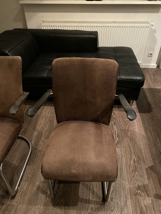 Image 1 of 2 X De Wit Sillas , Sillones , Tejido acanalado Marrón Original