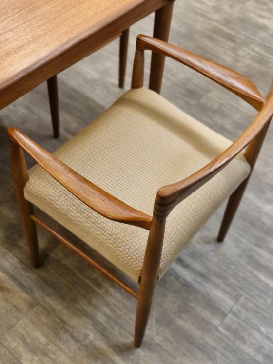 Sedie da pranzo Bramin design danese - set 5 pezzi, Tessile, Beige (foto 13 di 13)