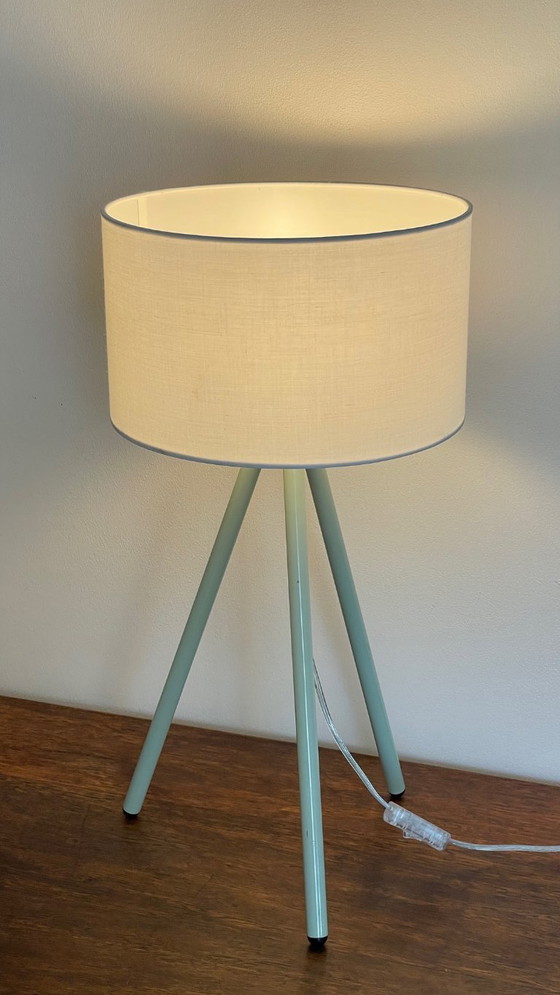 Image 1 of Green Metal Tripod Lamp, 1990s