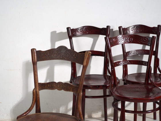 Antique set of 4 bentwood Thonet chairs – Central Europe, circa 1900 – Dining chairs, Metal (photo 13 of 40)
