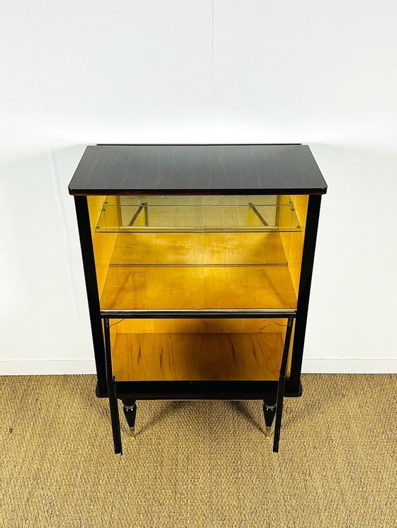 Image 1 of Art Deco vitrinekast van Macassar ebbenhout, 1940