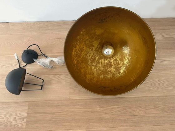 Zwarte hanglamp met gouden binnenkant, Steinhauer, Hanglampen, Metaal, Modern (foto 2 van 5)