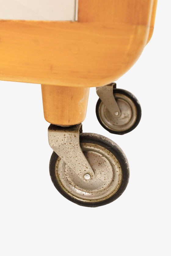 Jaren 50 Cees Braakman - Pastoe eikenhouten barcart – Serveerwagens, Glass, Wood (photo 9 of 9)