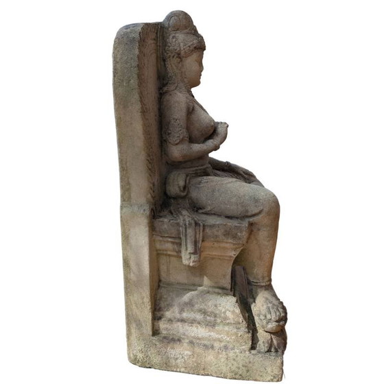 Statue javanaise en grès sculptée à la main - Déesse Tara - Style Majapahit - 60cm – Sculptures, Aziatisch (photo 2 of 7)