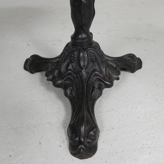 Image 1 of Bistro table with cast iron leg and traffic sign as top, 1920s, Paris