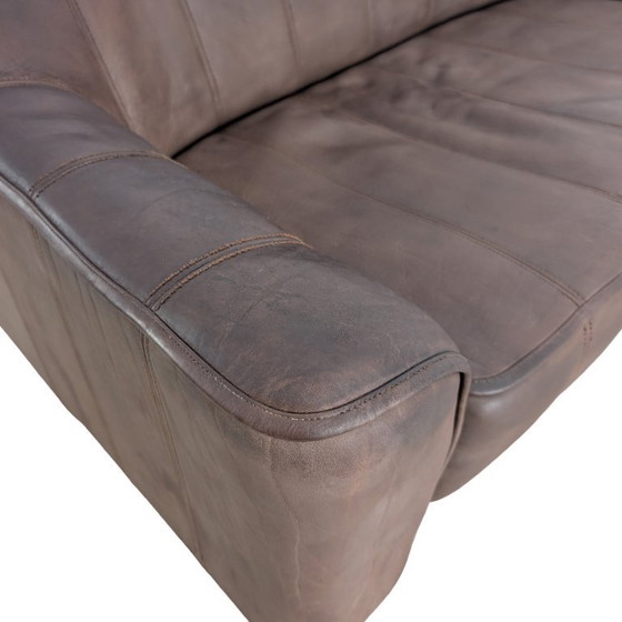 Image 1 of 2x Originele de Sede DS44 Tweezitsbank van buffelleer, bruin