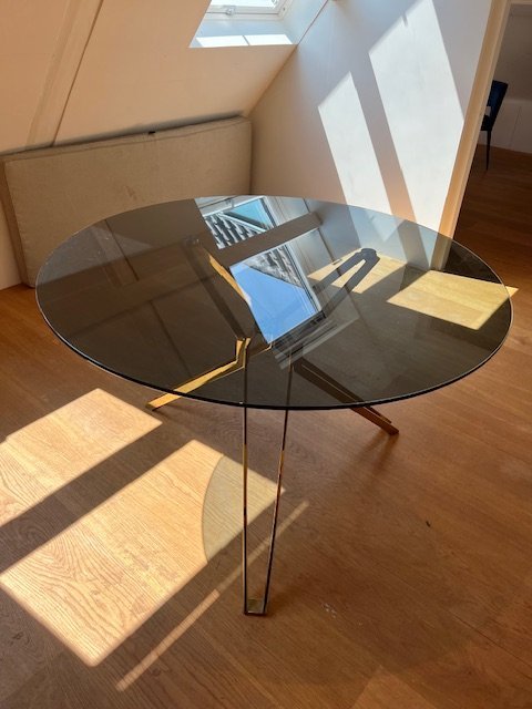 Pols potten glazen tafel
