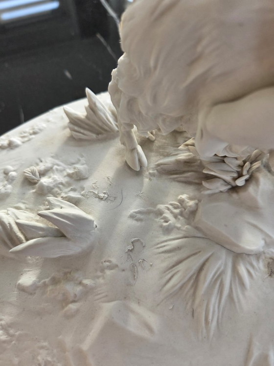 Image 1 of Sculpture - Biscuit - Groupe avec Puttis et bouc de la fin du 19ème siècle (ref 3770)