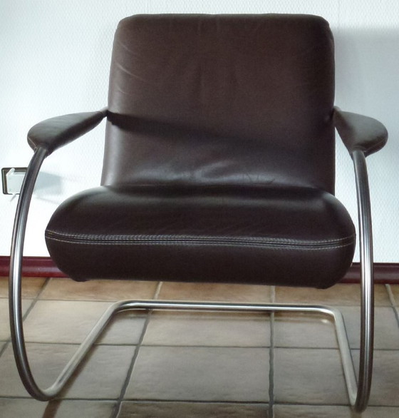 Image 1 of 2x poltrona a slitta Koinor in pelle liscia