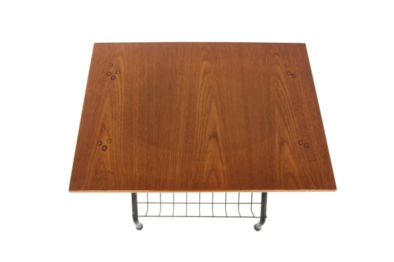 Stringbord Teak Beistelltisch, Schweden, 1950, Beistelltische, Metall, Scandinavian (Foto 3 von 5)