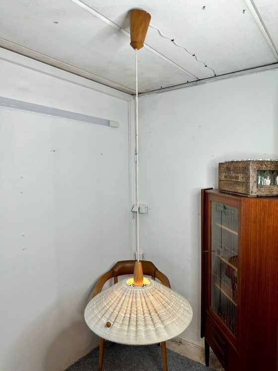 Mid Century Pendant Lamp Temde Teak Danish Design Vintage, Ceiling lights, Wood, Brown (photo 15 of 15)