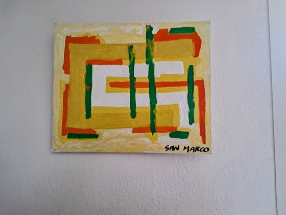Image 1 of Enzo San Marco - Green Abstract - Artist Painting