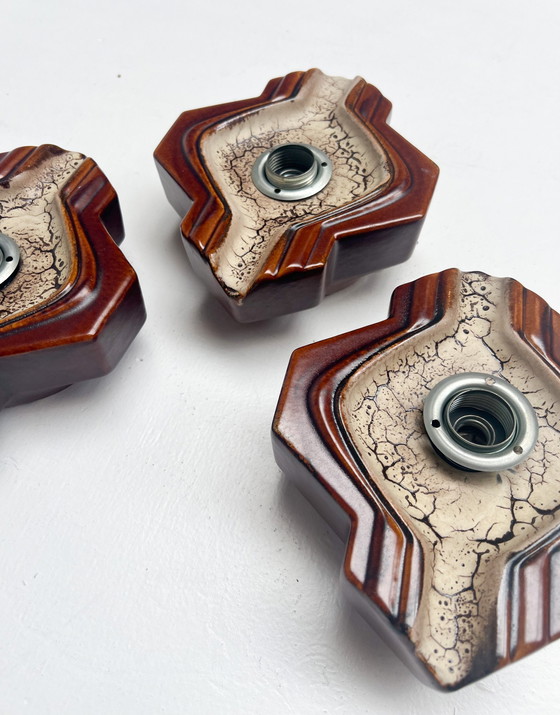 Image 1 of Set of 3 ceramic wall lamps by PAN Keramik, 1960s
