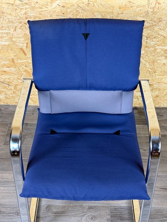 Image 1 of 1990s Vitra Figura Freischwinger Design Mario Bellini Objekt X Metall & Stoff