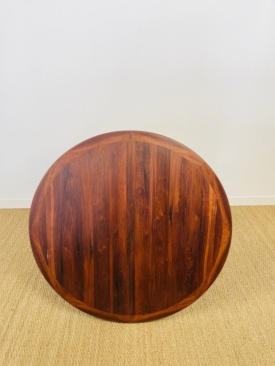 Image 1 of Table de salle à manger ronde extensible scandinave en palissandre, 1960