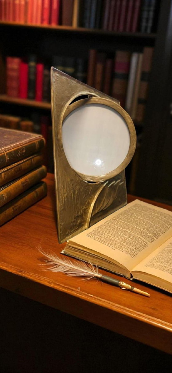 Image 1 of Tonini Brass Mirror & Photo Frame | Italian Brass Mirror Frame Mid Century Design"