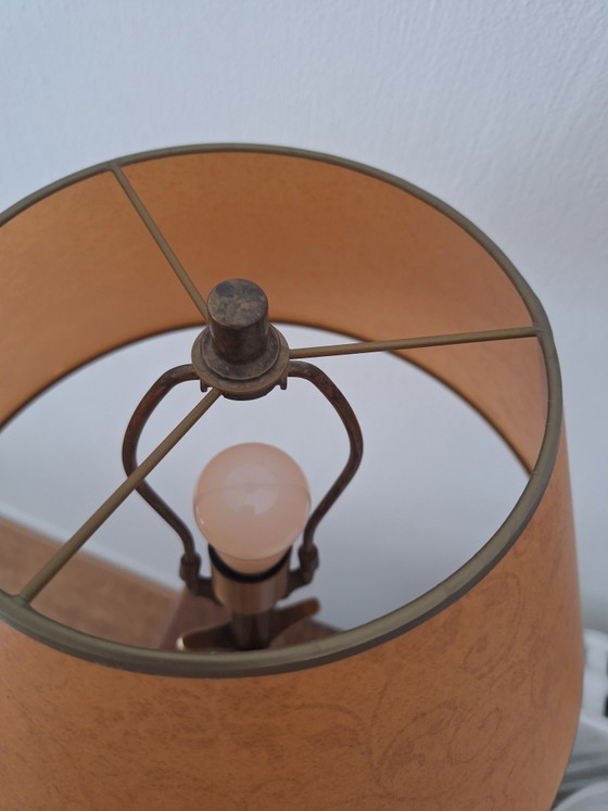 Hohe Bronze-Tischlampe 60 cm Kullmann – Tischlampen, Metal, Textile (photo 4 of 5)