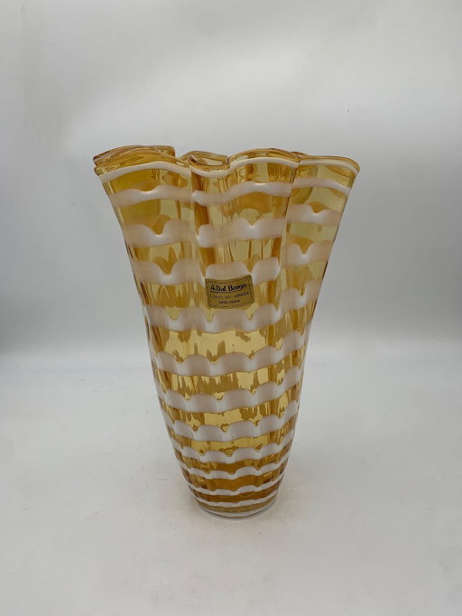 Murano-Vase, Seguso zugeschrieben, 1960, A. del Borgo, hergestellt in Italien