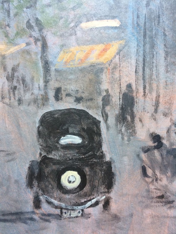 Image 1 of Oil on panel by the painter Henry Saint-Clair (1899-1990) "The Saint-Martin Gate in Paris"