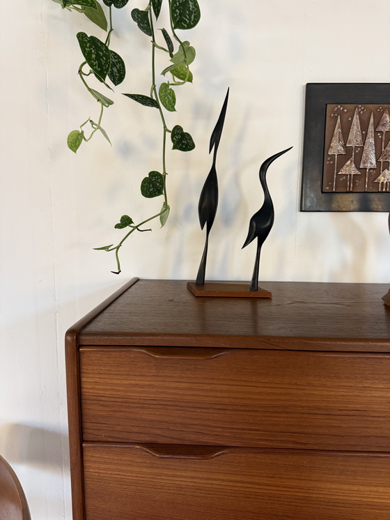 Image 1 of Set Van 2 Vintage Kraanvogels Op Statief ‘60