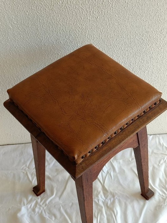 Image 1 of Antica sedia da pianoforte regolabile. Scuola di Amsterdam