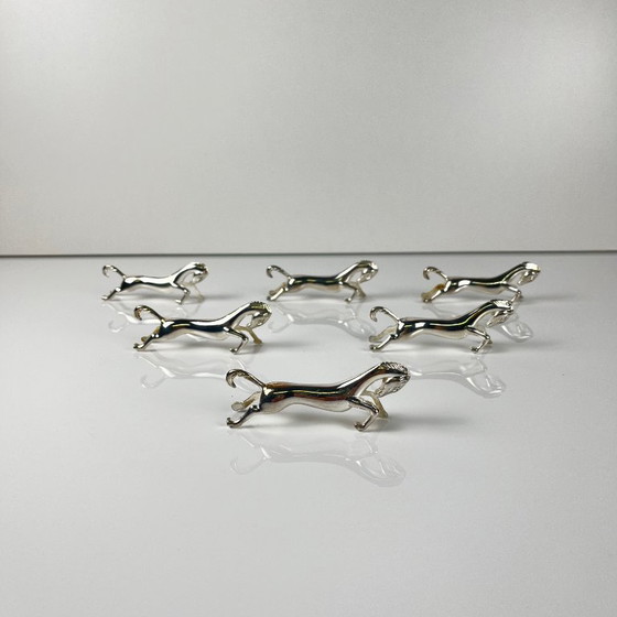 Image 1 of Set of 6 antique horse knife holders