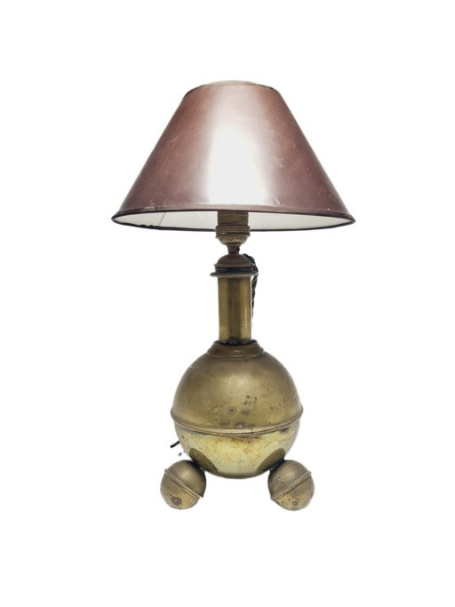 Art Deco Bedside Lamp, Belgium, 1930s – tafellampen, Metal, Brass