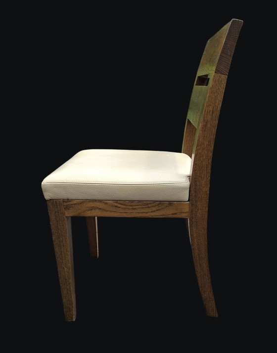 Image 1 of 6 Massief Eiken Eetkamerstoelen