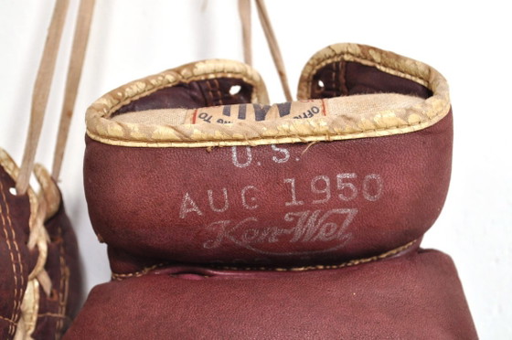 Vintage Ken-Wel lederen bokshandschoenen, 1950s – Decoratieve objecten, Leather (photo 4 of 9)
