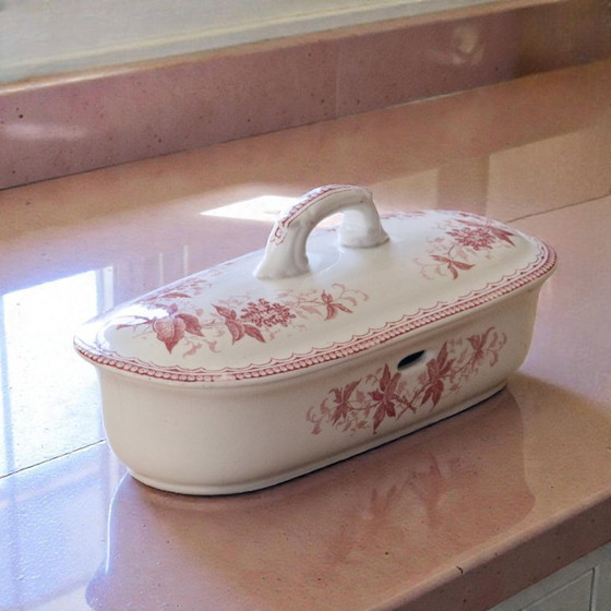 Image 1 of 19th century comb holder, Dutch ironstone, signed Maastricht "Spring"