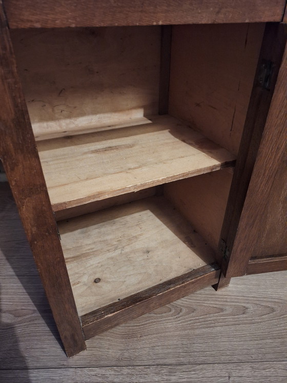 Image 1 of Comodino antico con piano in marmo