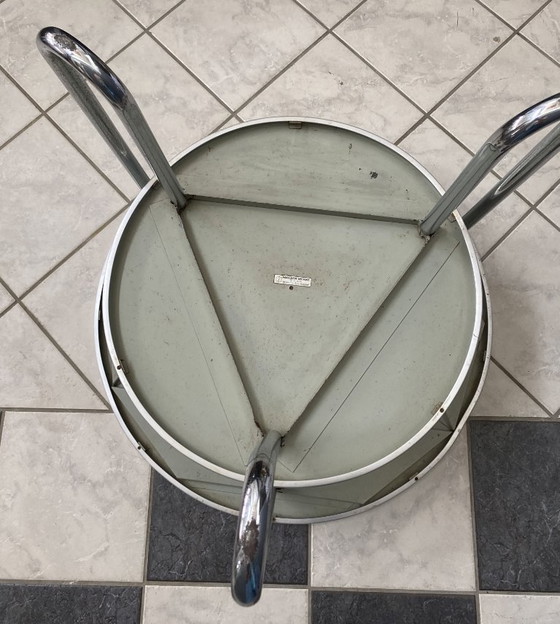 Runder 2-stufiger Mauser Werke Bauhaus Couchtisch – Couchtische, Metal, Chrome (photo 3 of 13)
