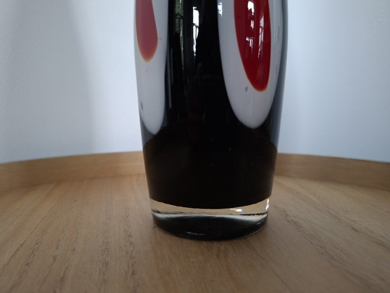 Image 1 of Vintage Murano "Evil Eye" Vase – Black/Red/White (35 cm)