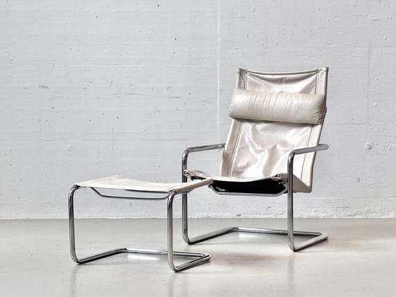 Fauteuil Cantilever Vintage Heinrich Pfalzberger avec Ottoman, Suisse – Leather (photo 4 of 16)